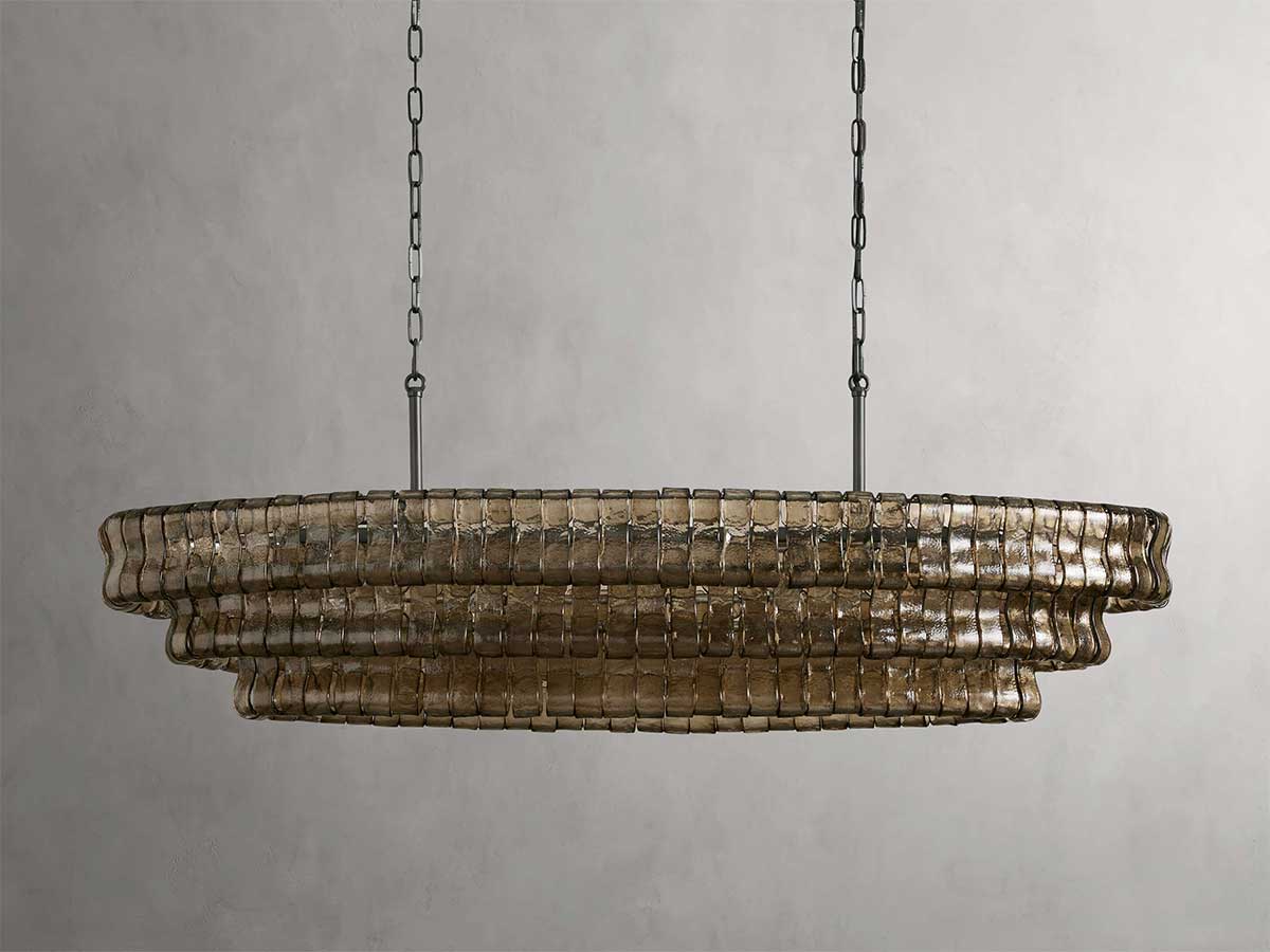 Ghiaccios Glass Oval Chandelier 54" 65"