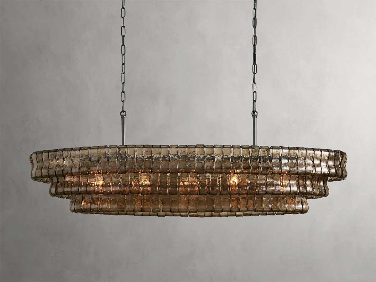 Ghiaccios Glass Oval Chandelier 54" 65"