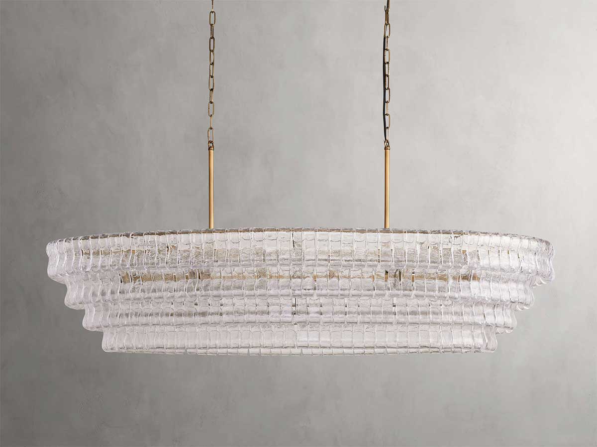 Ghiaccios Glass Oval Chandelier 54" 65"