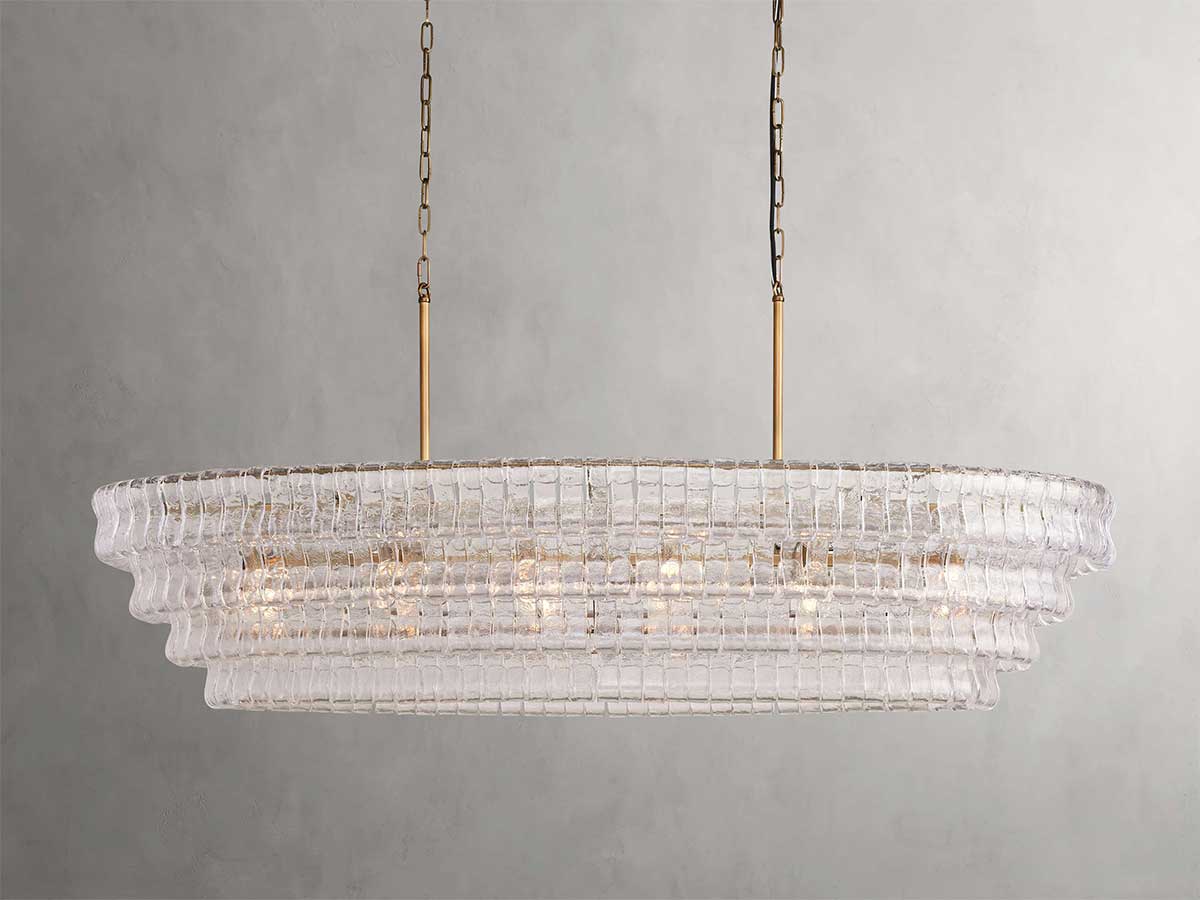 Ghiaccios Glass Oval Chandelier 54" 65"