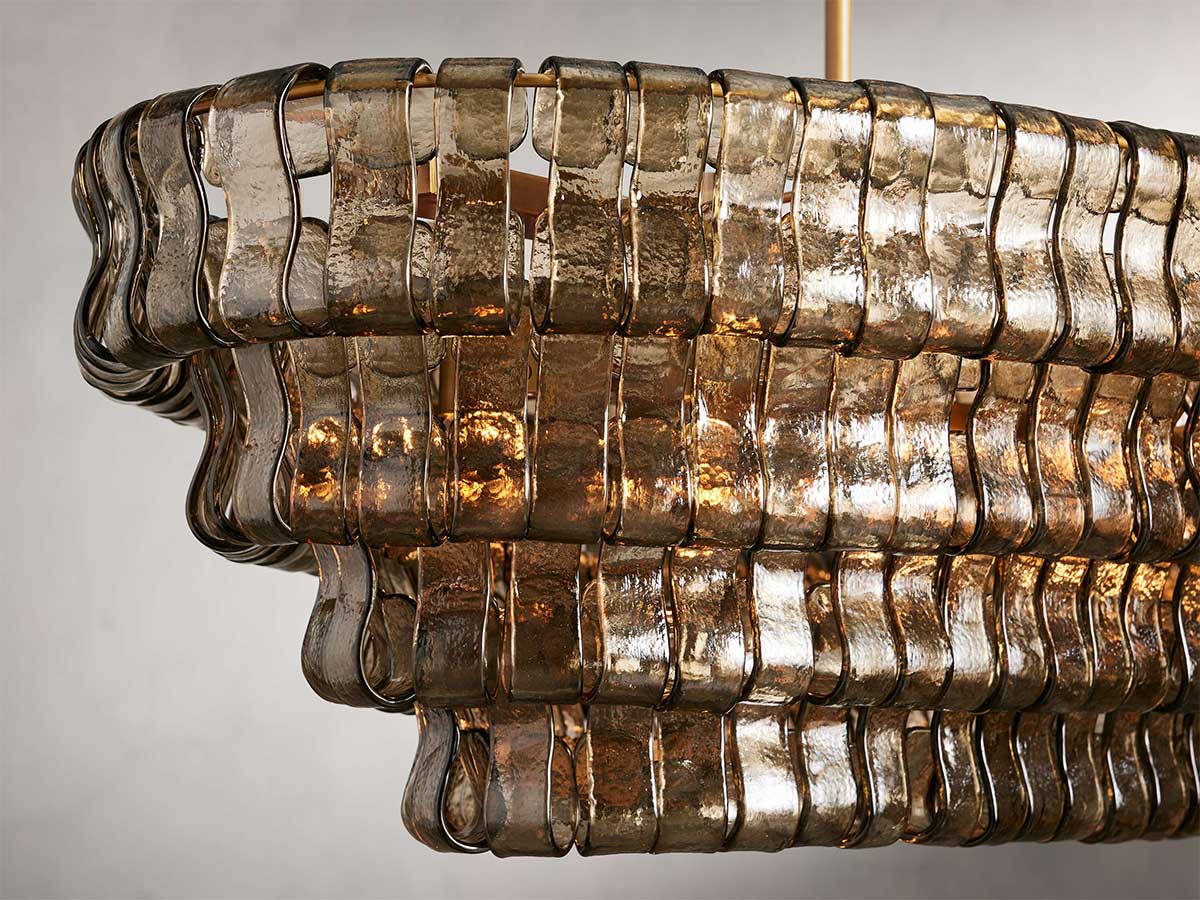 Ghiaccios Glass Oval Chandelier 54" 65"