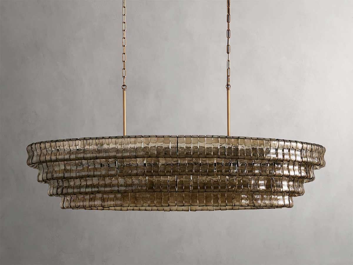 Ghiaccios Glass Oval Chandelier 54" 65"