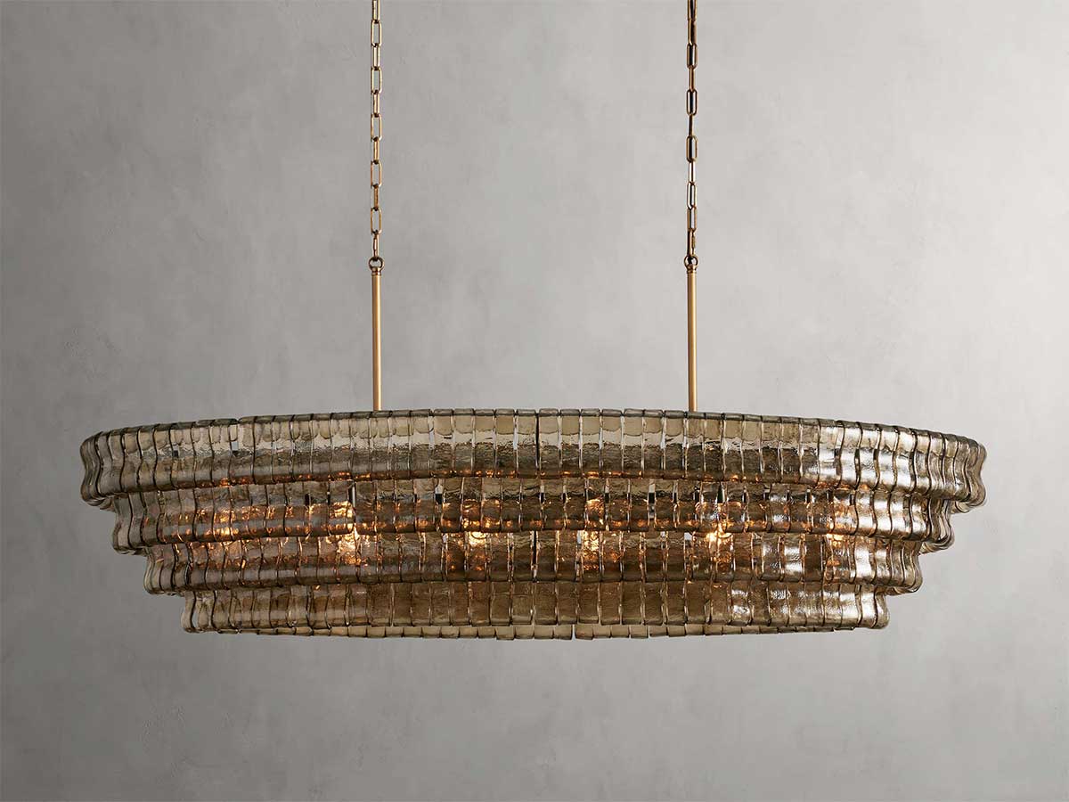 Ghiaccios Glass Oval Chandelier 54" 65"