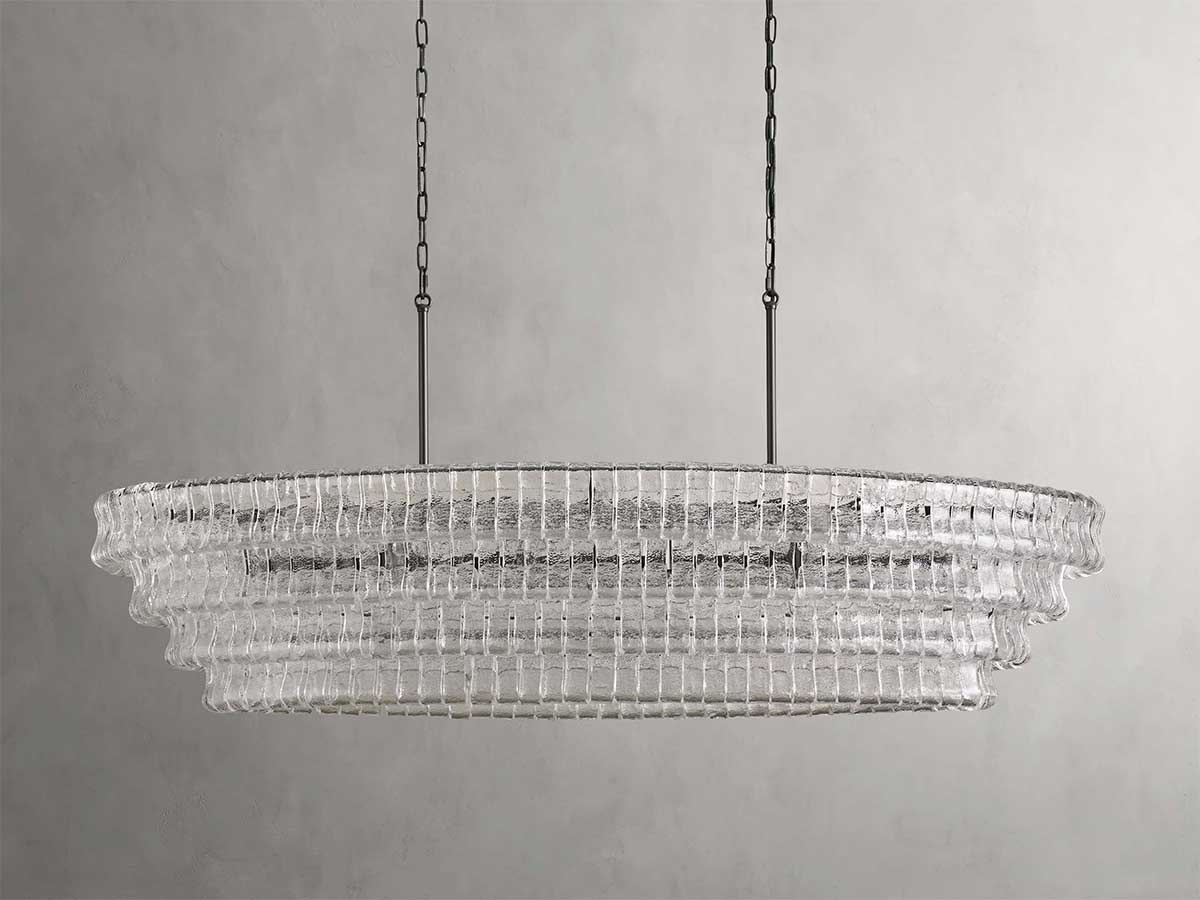 Ghiaccios Glass Oval Chandelier 54" 65"