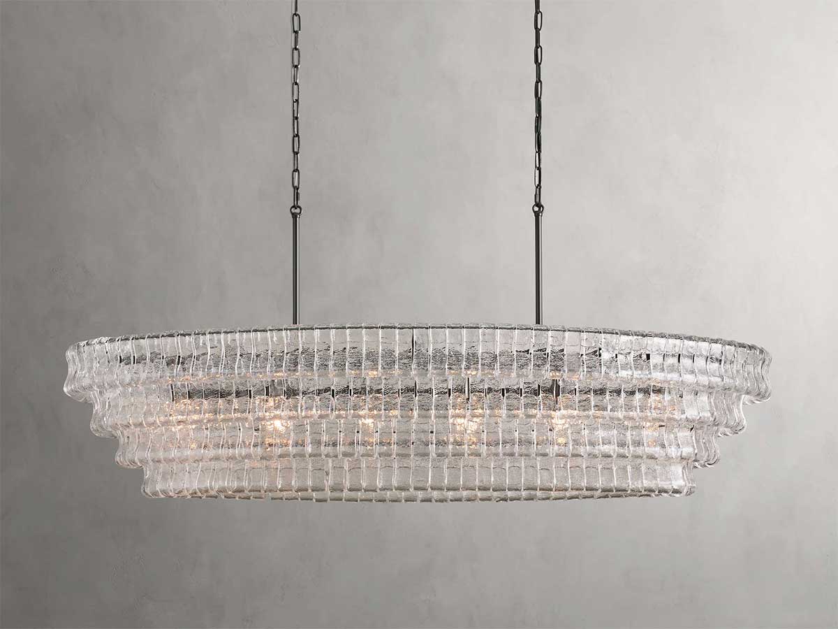 Ghiaccios Glass Oval Chandelier 54" 65"