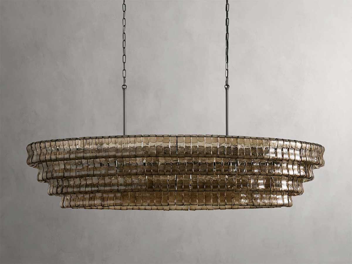 Ghiaccios Glass Oval Chandelier 54" 65"