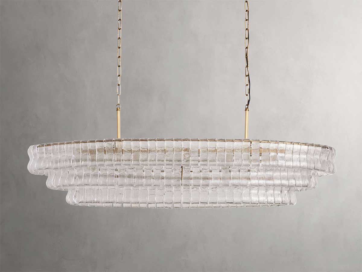 Ghiaccios Glass Oval Chandelier 54" 65"