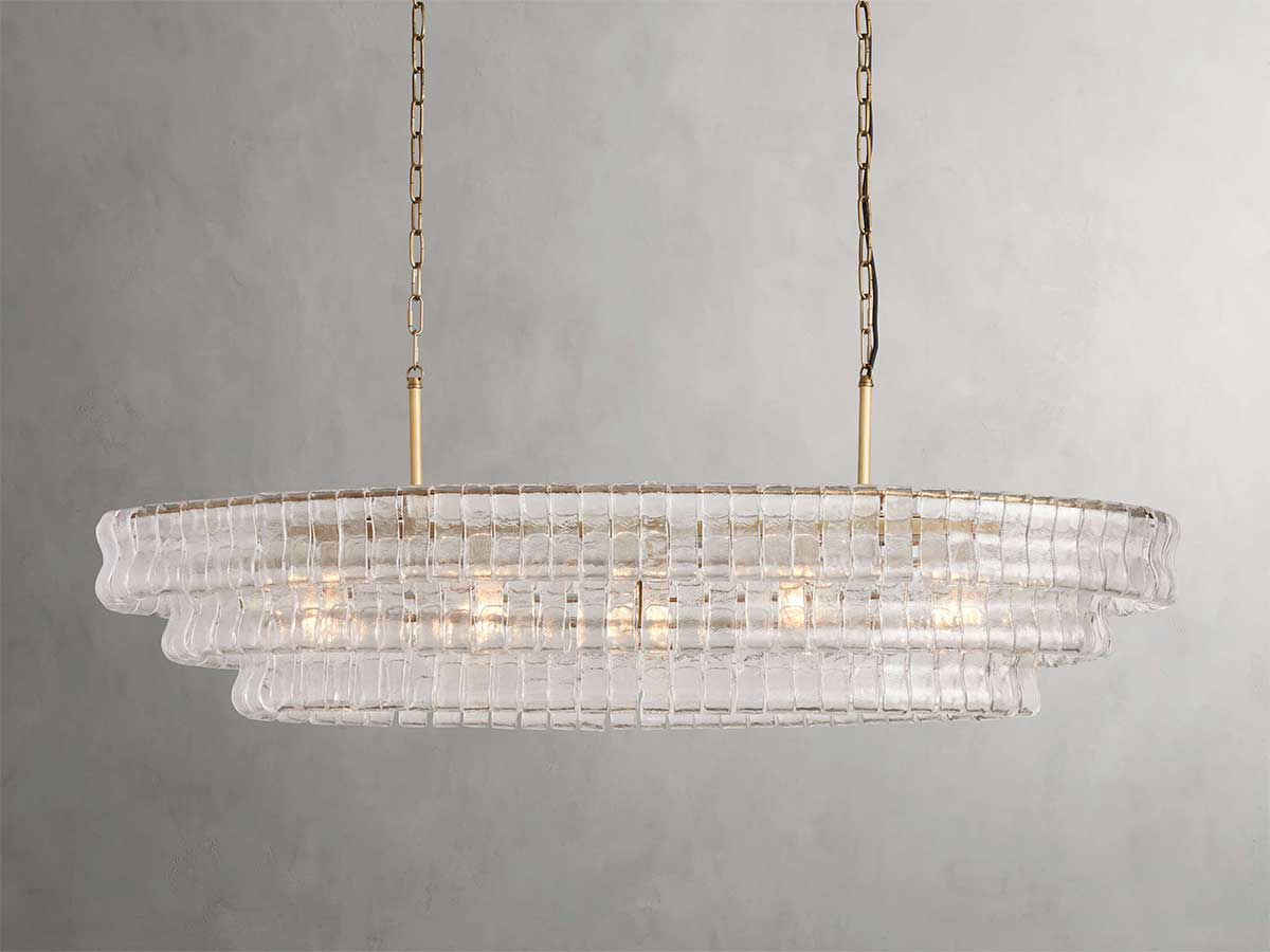 Ghiaccios Glass Oval Chandelier 54" 65"