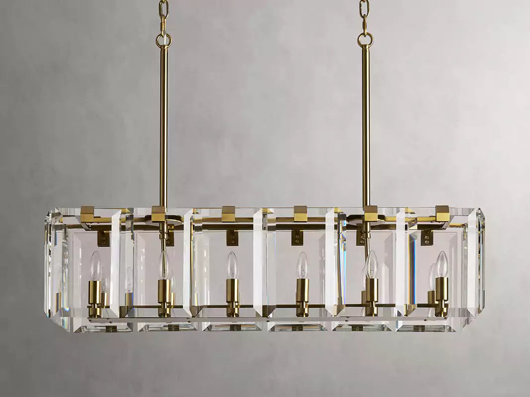 Amayar Crystal Rectangular Chandelier 40" 53"