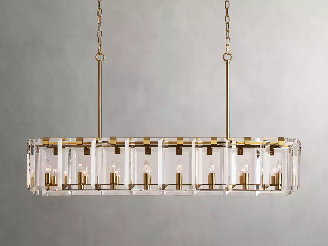 Amayar Crystal Rectangular Chandelier 40" 53"
