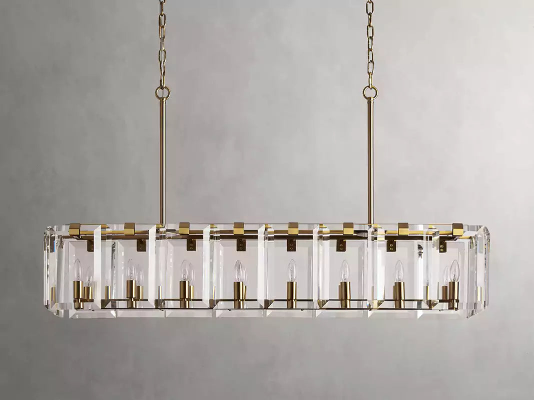 Amayar Crystal Rectangular Chandelier 40" 53"