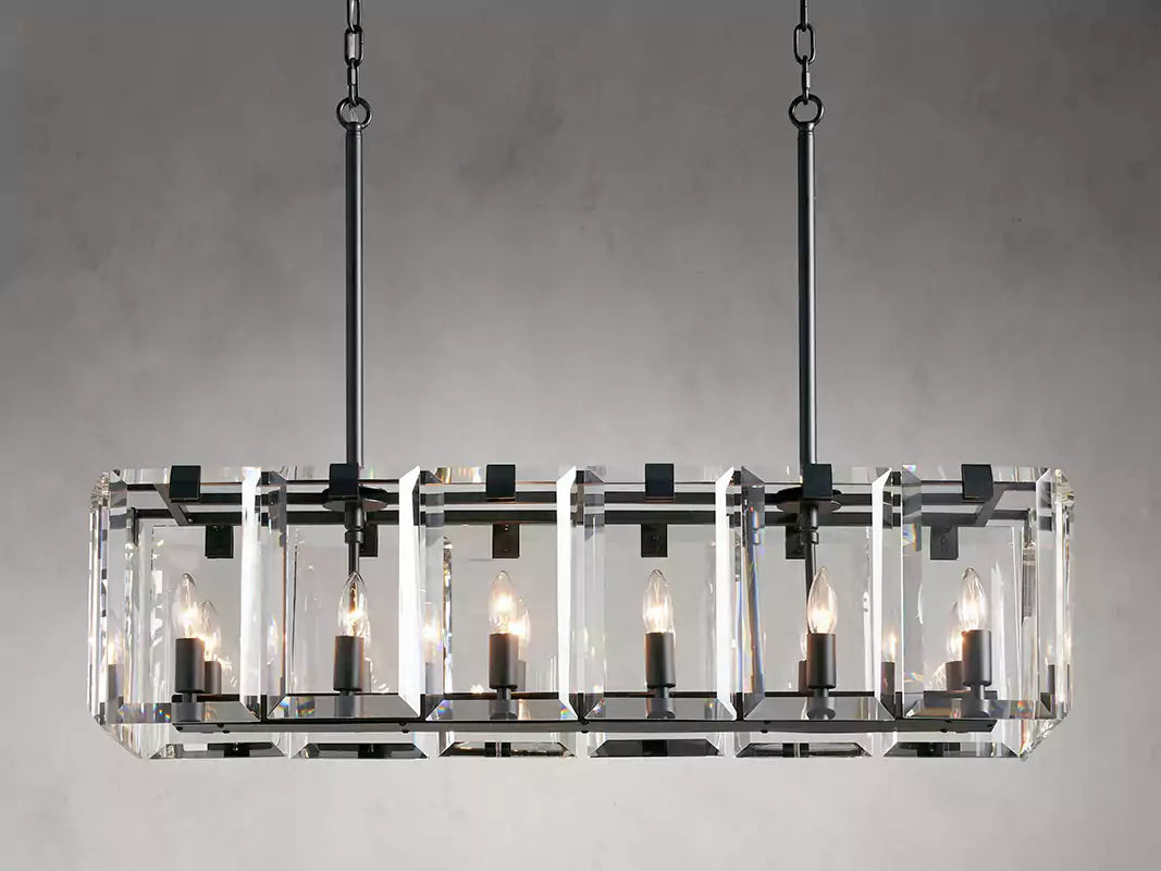 Amayar Crystal Rectangular Chandelier 40" 53"