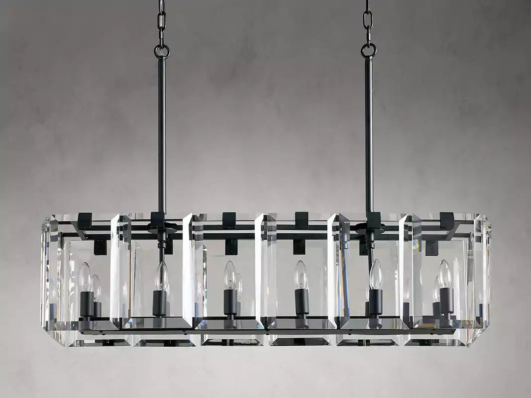 Amayar Crystal Rectangular Chandelier 40" 53"