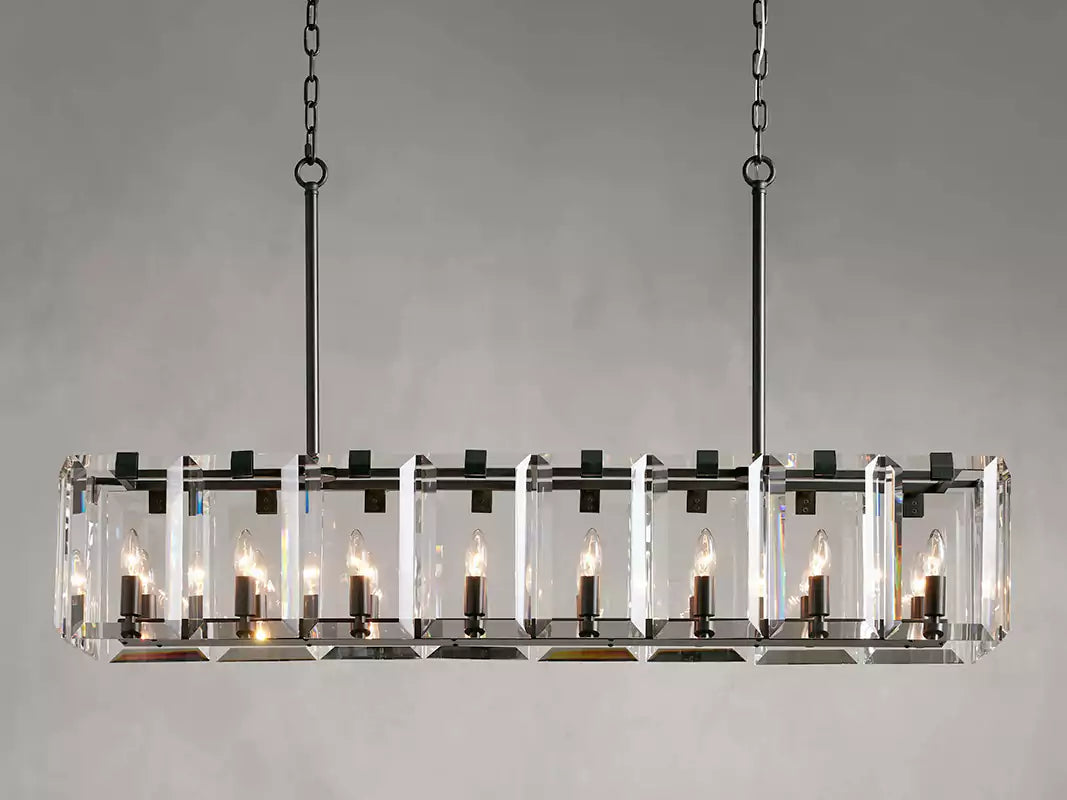 Amayar Crystal Rectangular Chandelier 40" 53"