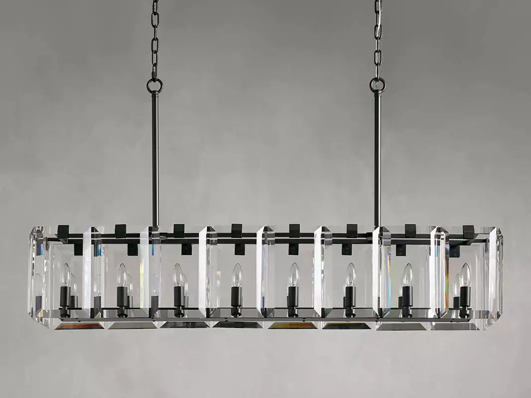 Amayar Crystal Rectangular Chandelier 40" 53"