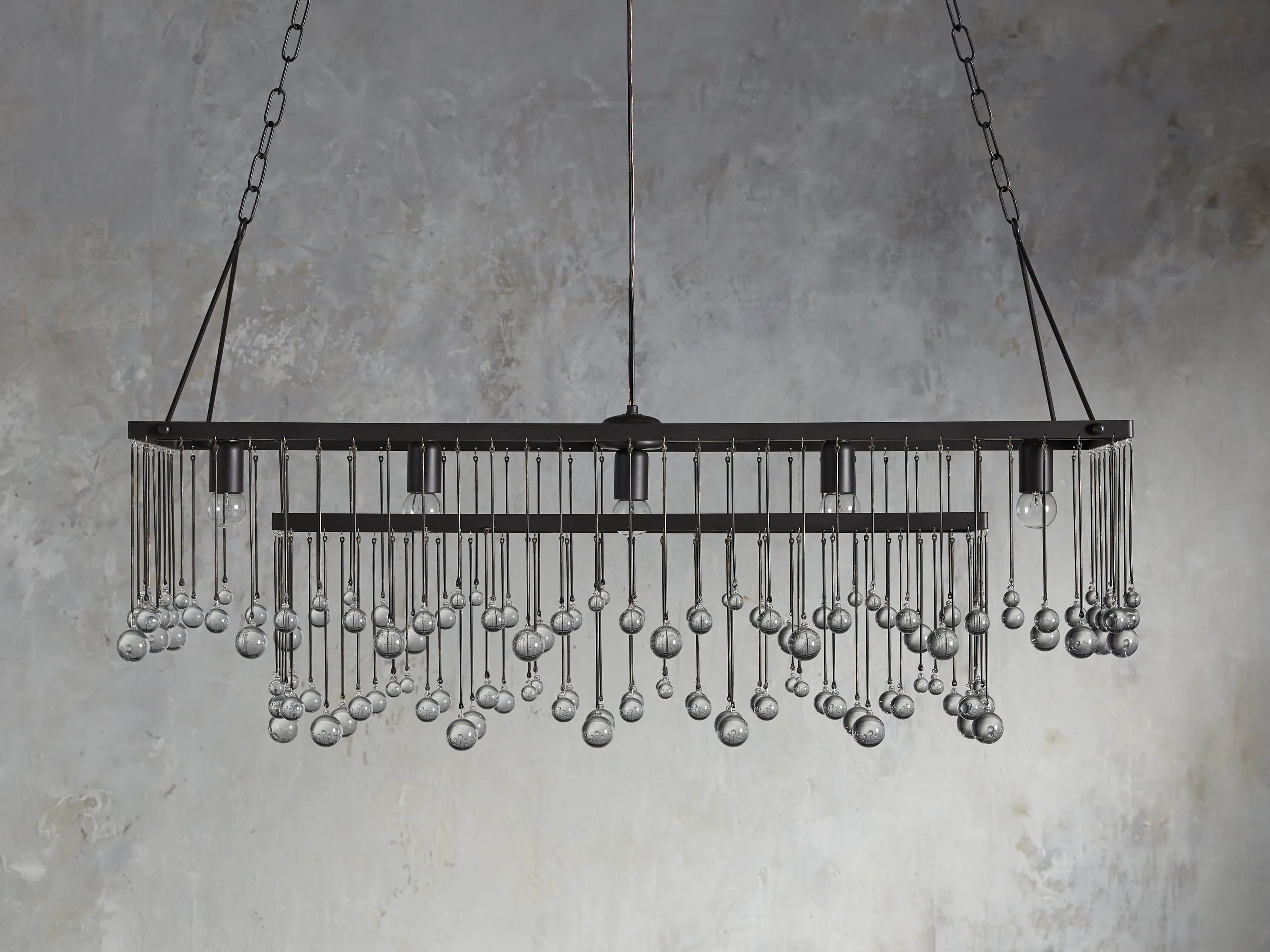 Aubreya Crystal Ball Rectangular Chandelier 47" 60"