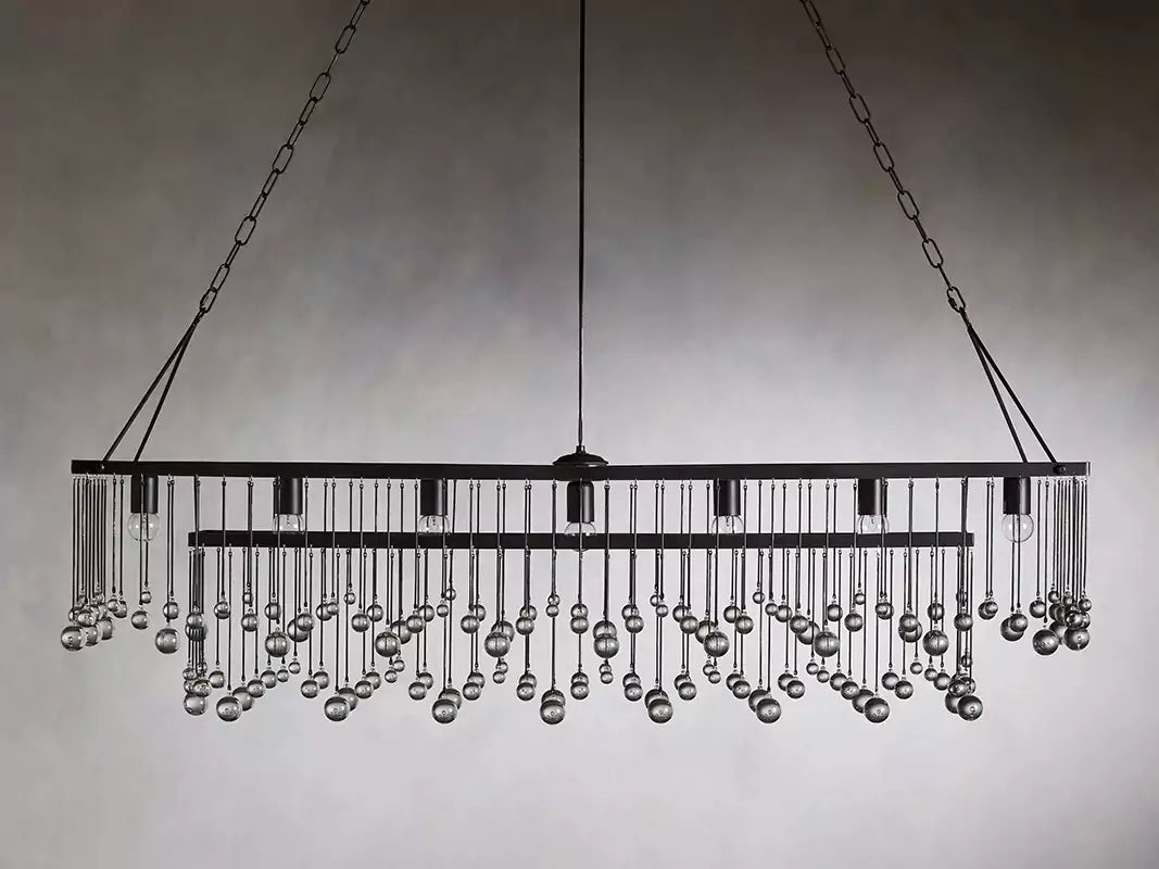 Aubreya Crystal Ball Rectangular Chandelier 47" 60"