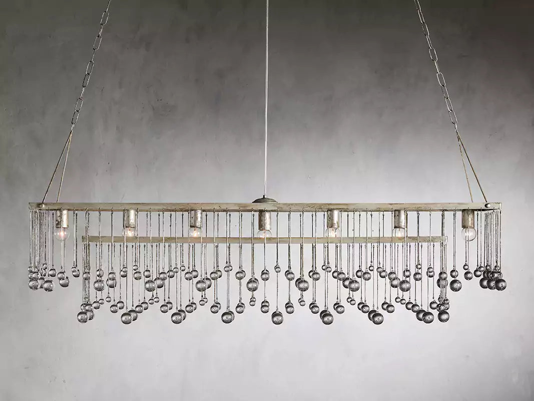 Aubreya Crystal Ball Rectangular Chandelier 47" 60"