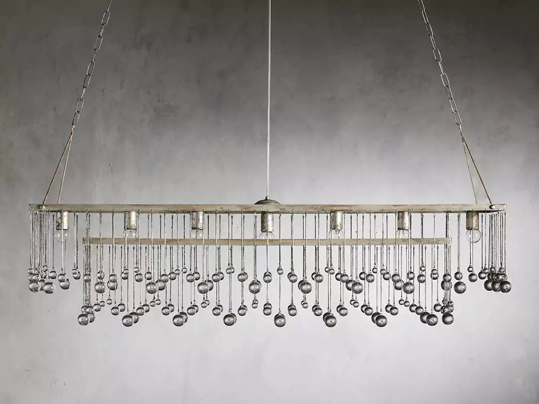 Aubreya Crystal Ball Rectangular Chandelier 47" 60"