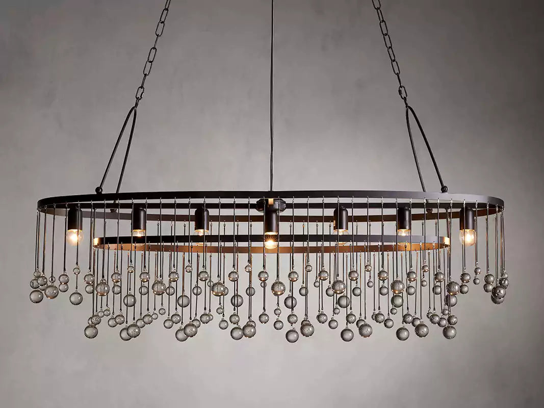 Aubreya Crystal Ball Oval Chandelier