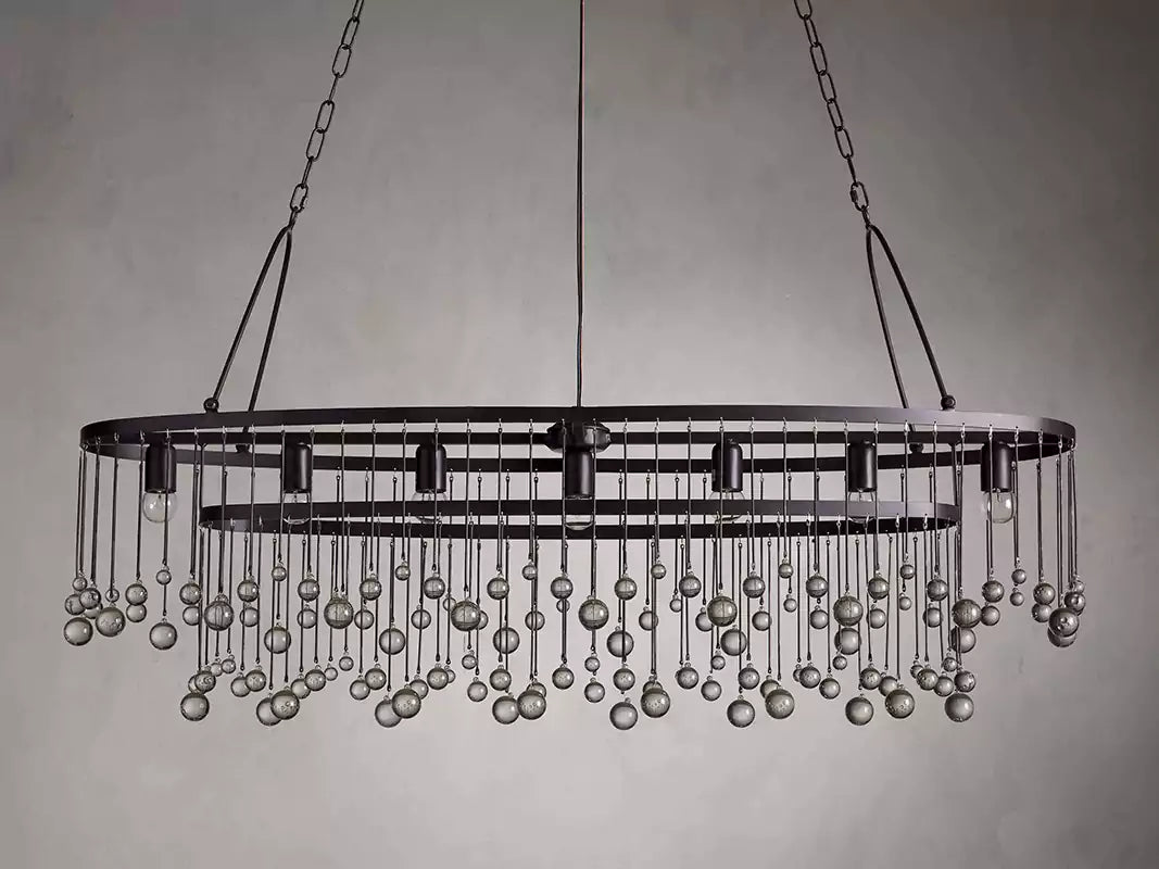 Aubreya Crystal Ball Oval Chandelier
