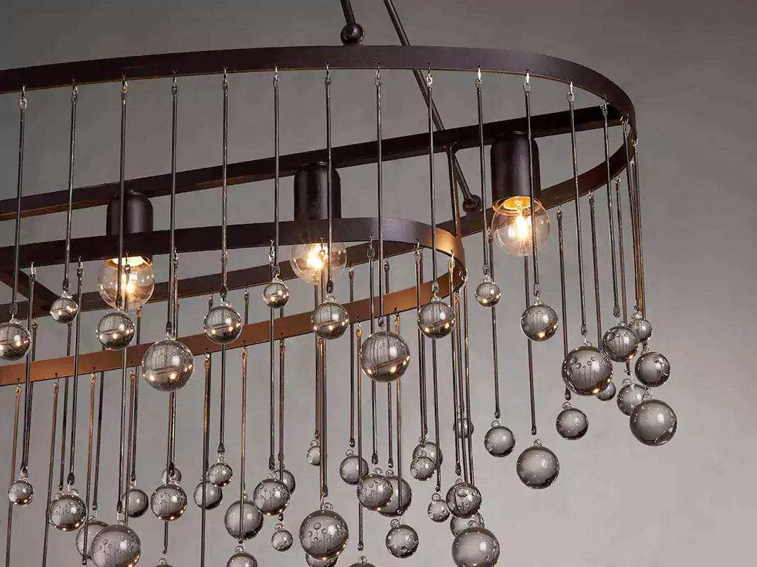 Aubreya Crystal Ball Oval Chandelier