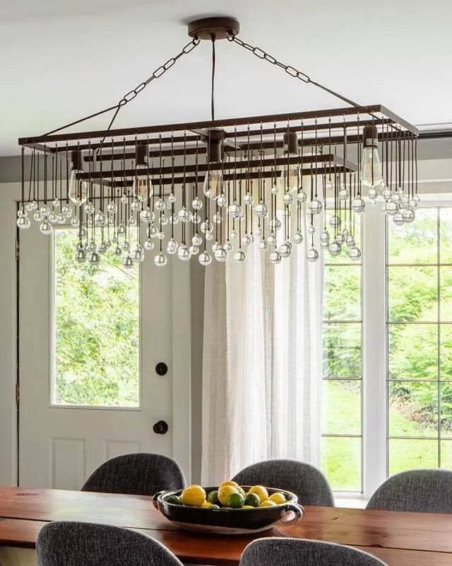 Aubreya Crystal Ball Rectangular Chandelier 47" 60"