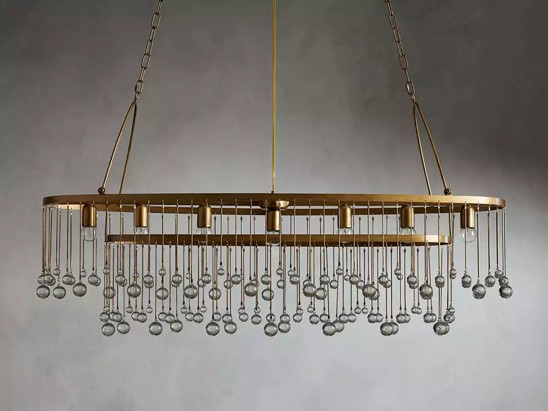 Aubreya Crystal Ball Oval Chandelier
