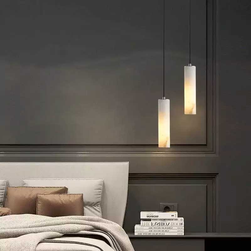 Alabaster Modern Cylindrical Round Chandelier