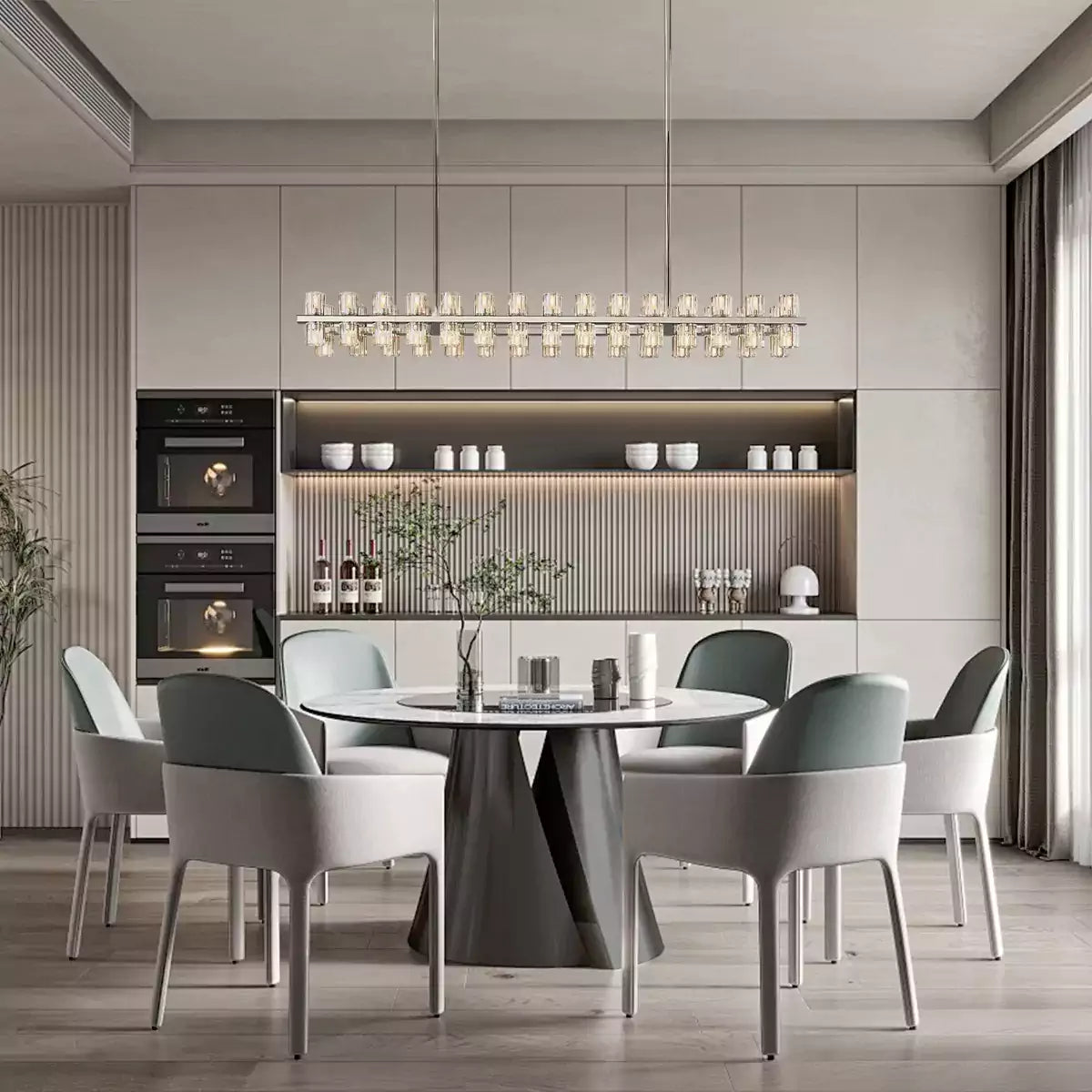 Arcachona LED Rectangular Chandelier 54"