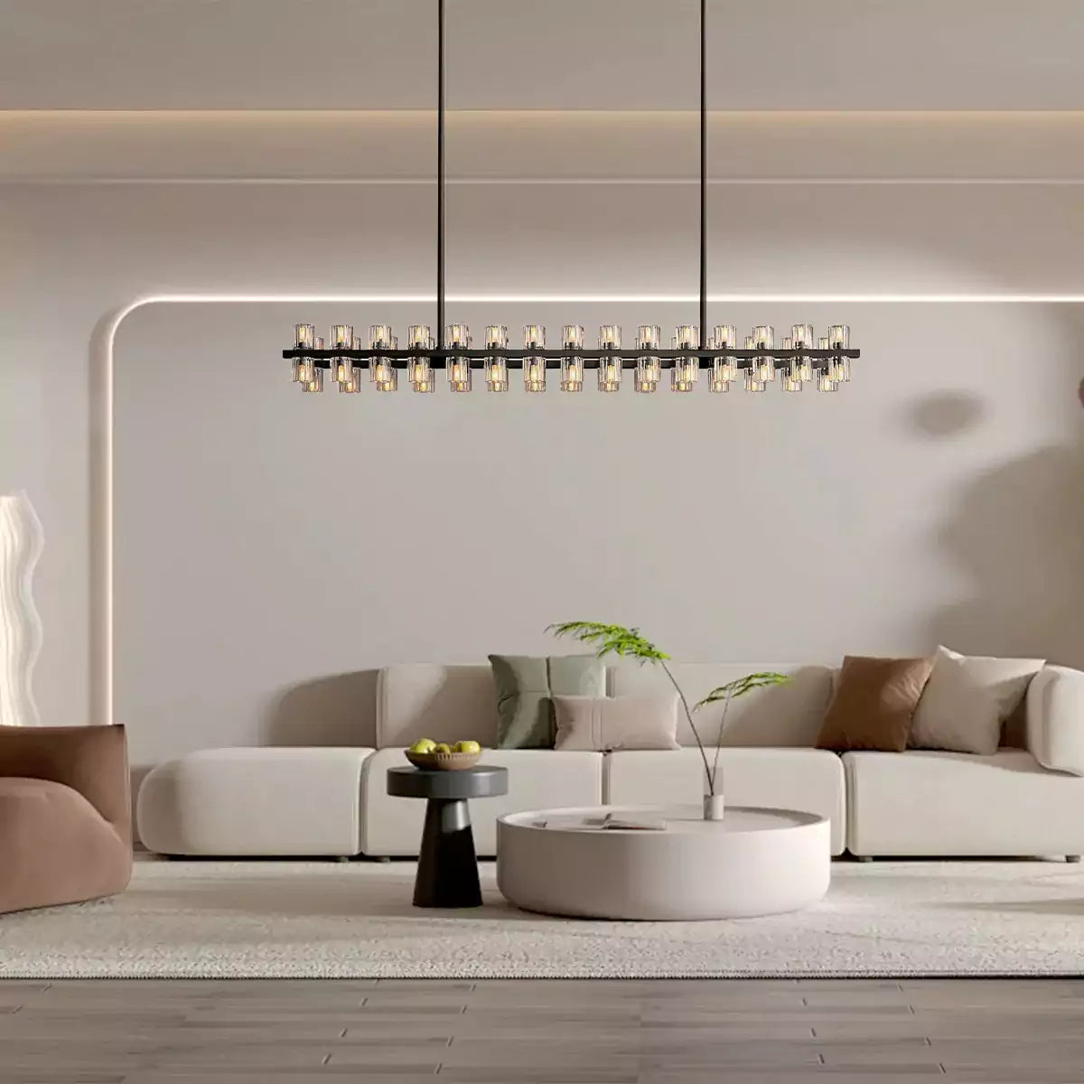 Arcachona LED Rectangular Chandelier 54"