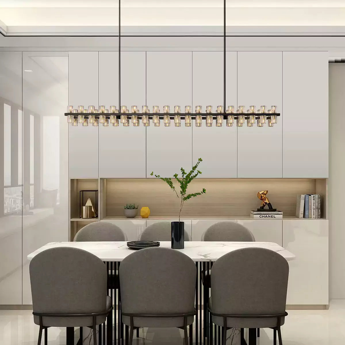 Arcachona LED Rectangular Chandelier 72"