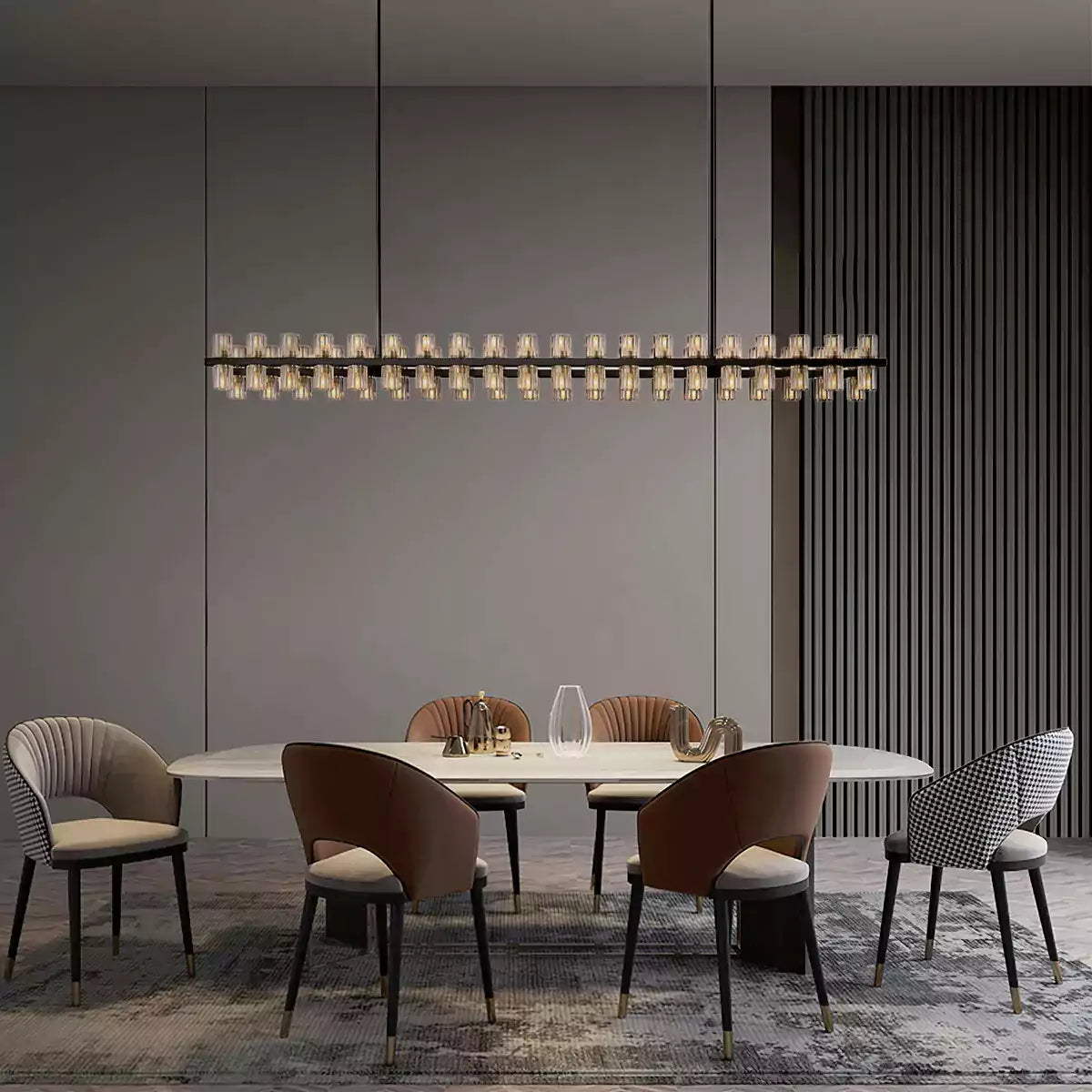 Arcachona LED Rectangular Chandelier 72"