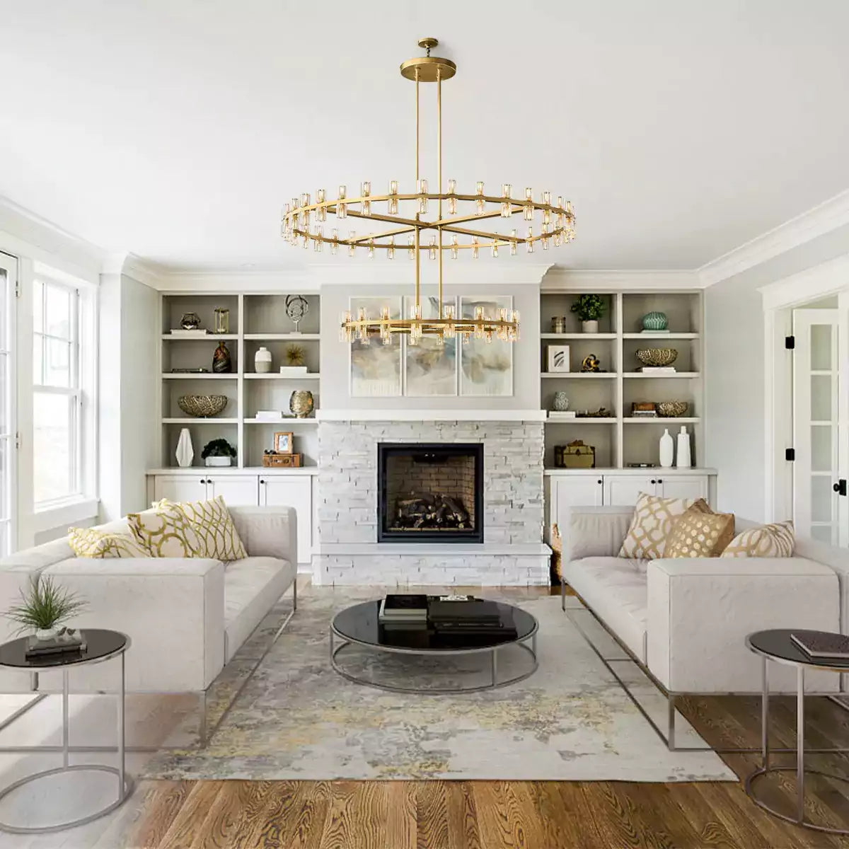 Arcachona LED Round Two Tier Chandelier 60"