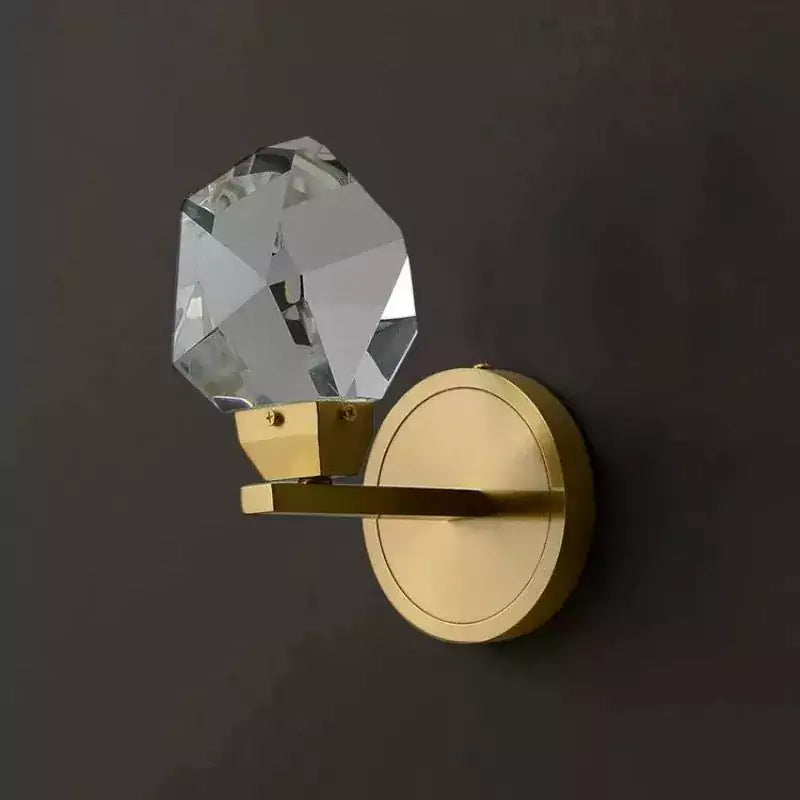 Avondale Faceted Crystal Prisms Short Wall Sconce