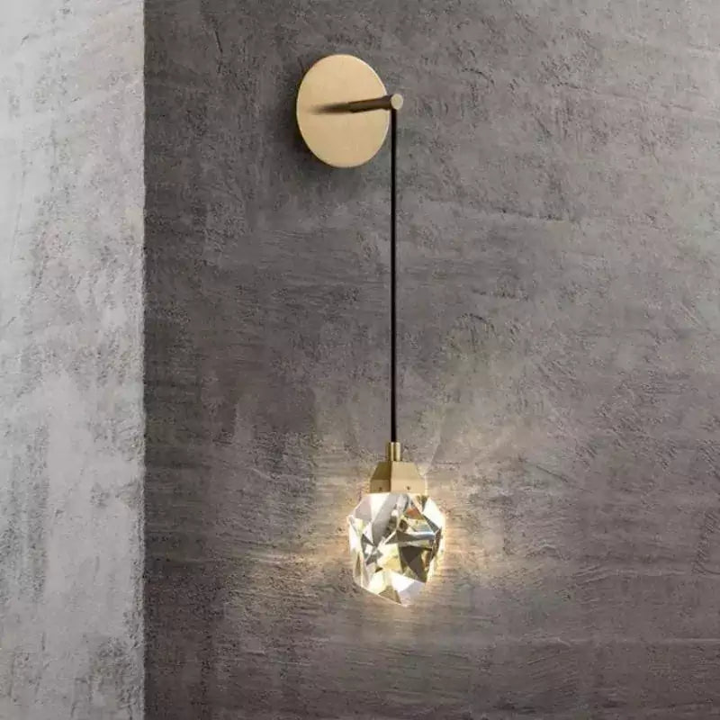 Avondale Faceted Crystal Prisms Wall Sconce - Cord