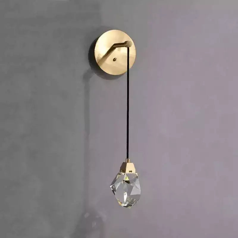 Avondale Faceted Crystal Prisms Wall Sconce - Cord