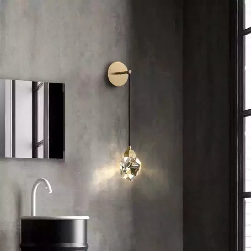 Avondale Faceted Crystal Prisms Wall Sconce - Cord