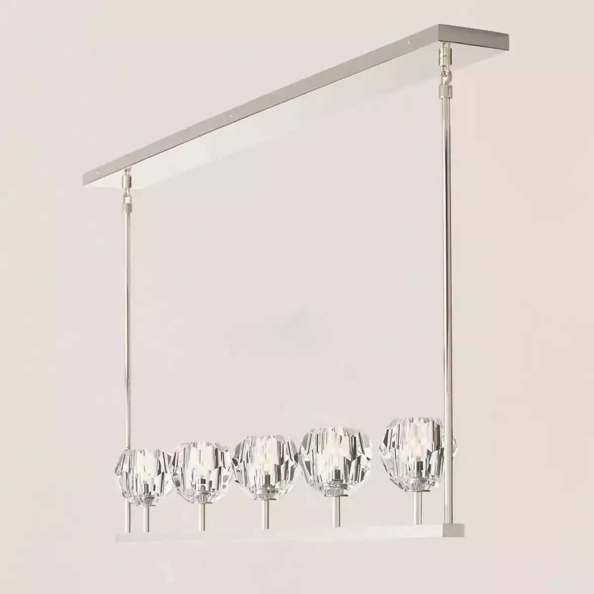Boule Crystal Clear Glass Linear Chandelier 48"