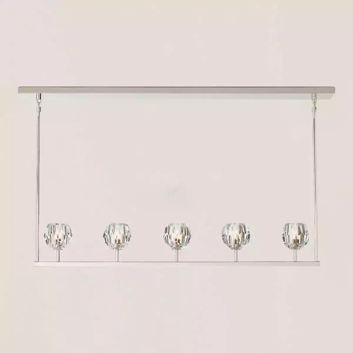 Boule Crystal Clear Glass Linear Chandelier 48"