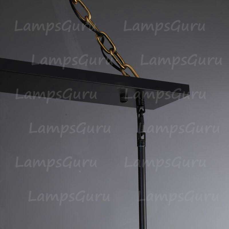 LG Beck Glass Lantern Rectangular Chandelier 54"