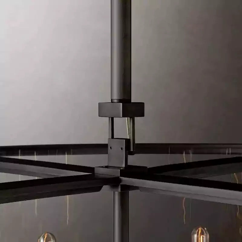 Beckmana Glass Lantern Modern Round Chandelier 55"