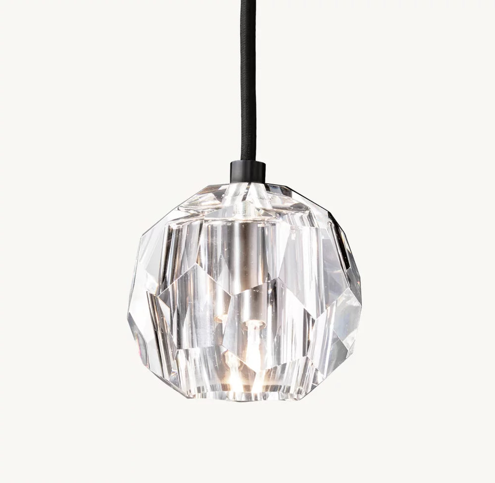 Boule Crystal Clear Glass Cord Pendant