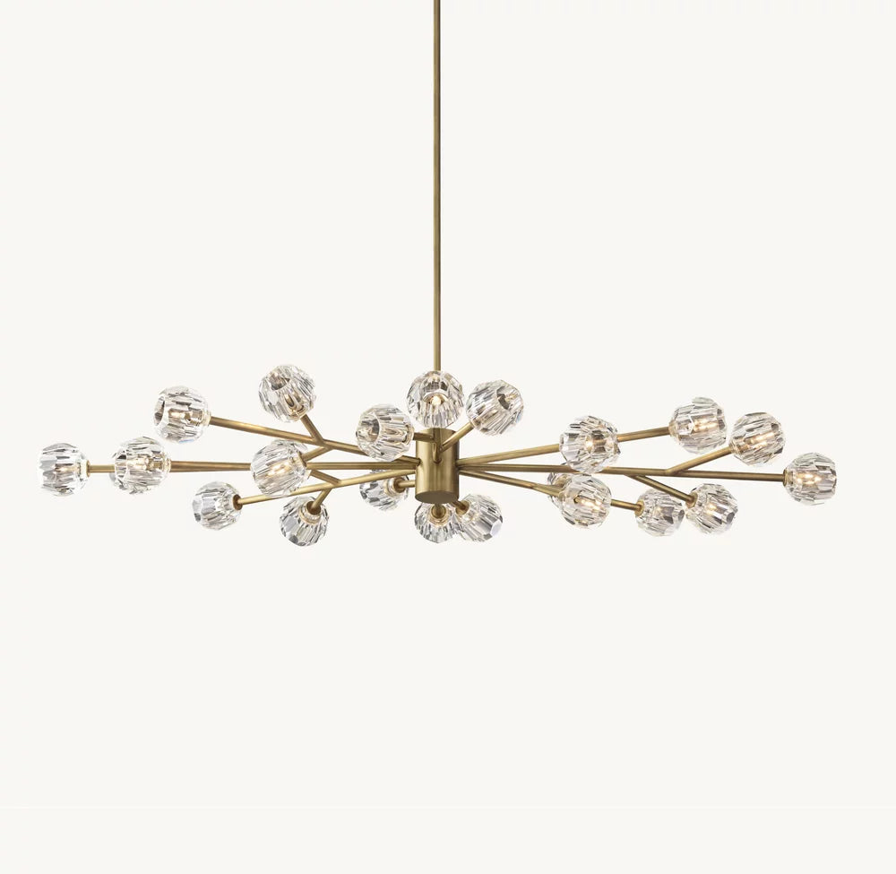 Boule Crystal Clear Glass Oval Chandelier 72"