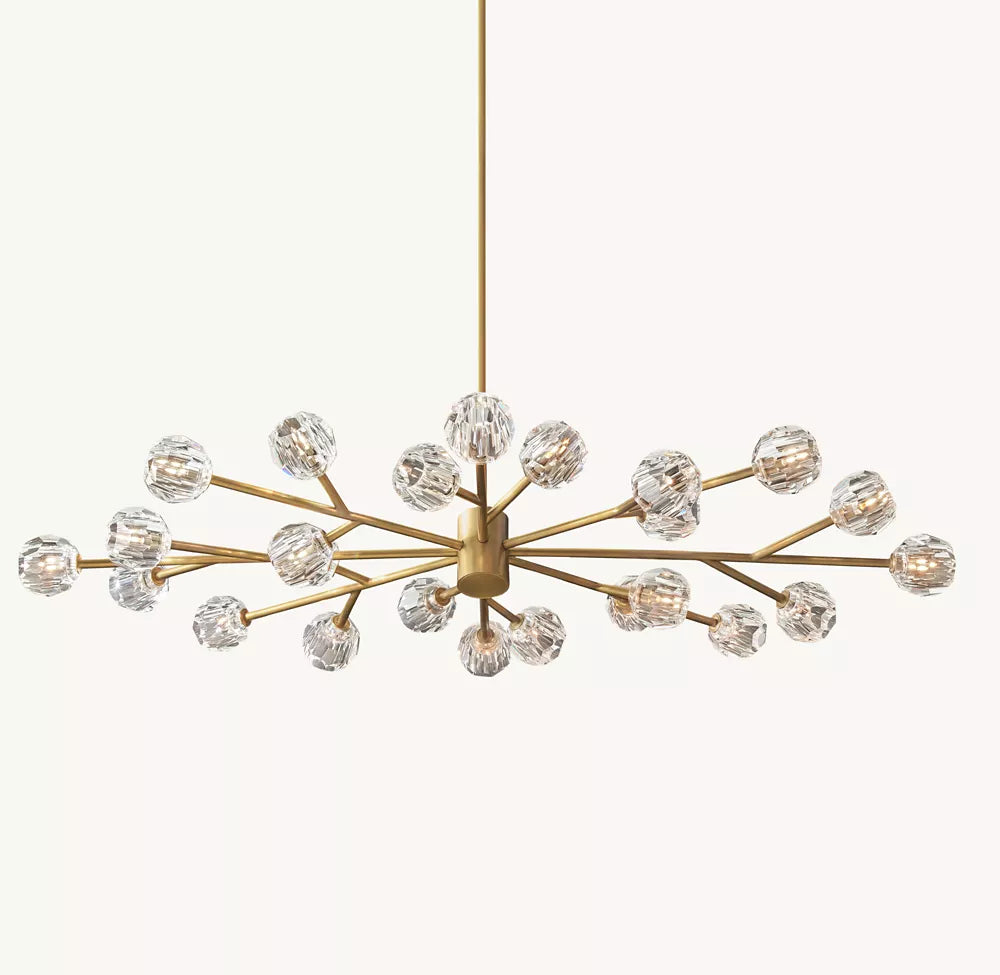 Boule Crystal Clear Glass Oval Chandelier 72"