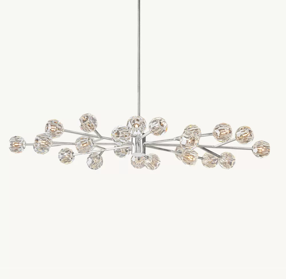 Boule Crystal Clear Glass Oval Chandelier 72"