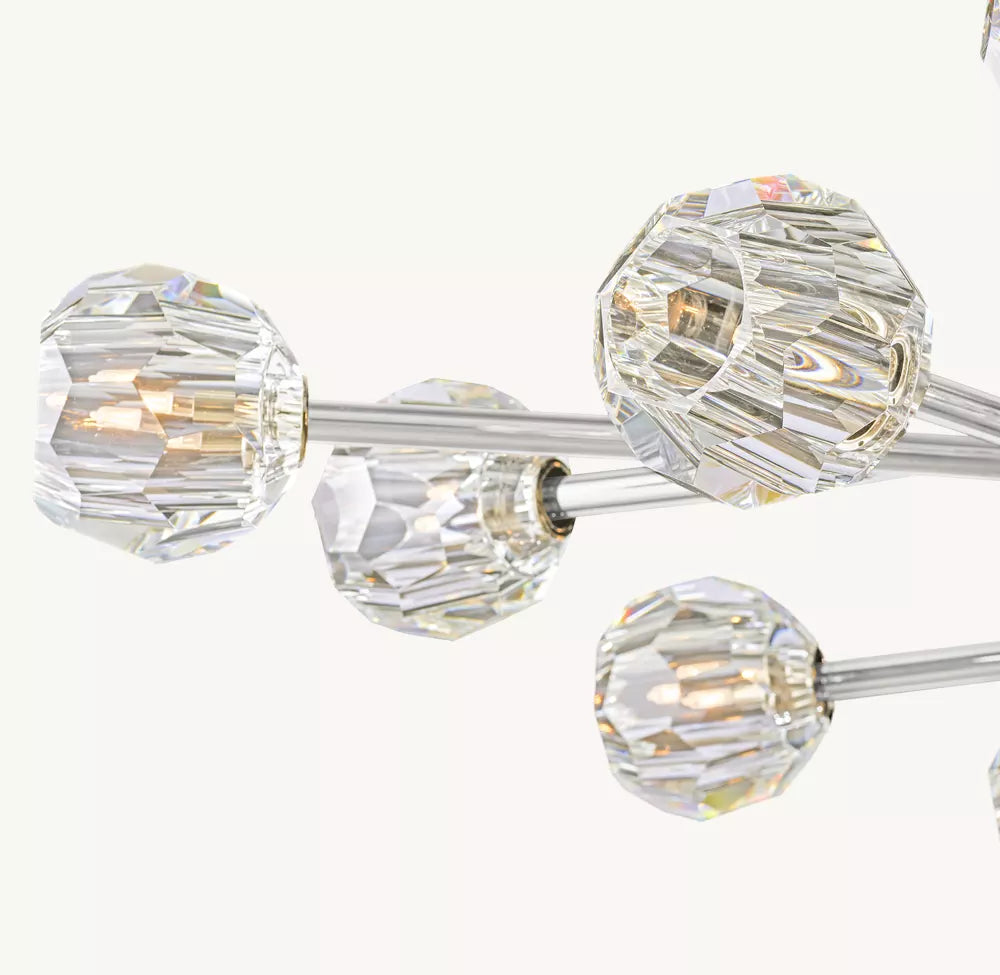 Boule Crystal Clear Glass Round Chandelier 48"