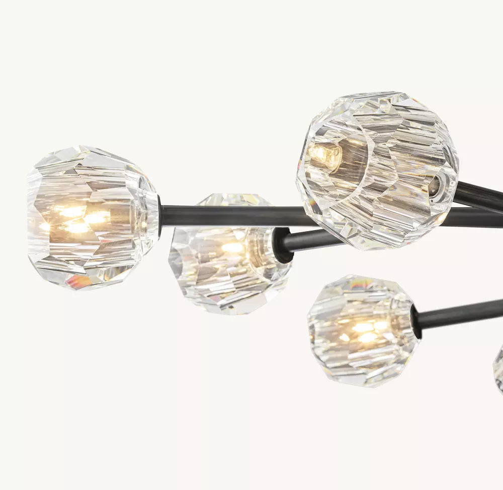 Boule Crystal Clear Glass Round Chandelier 48"