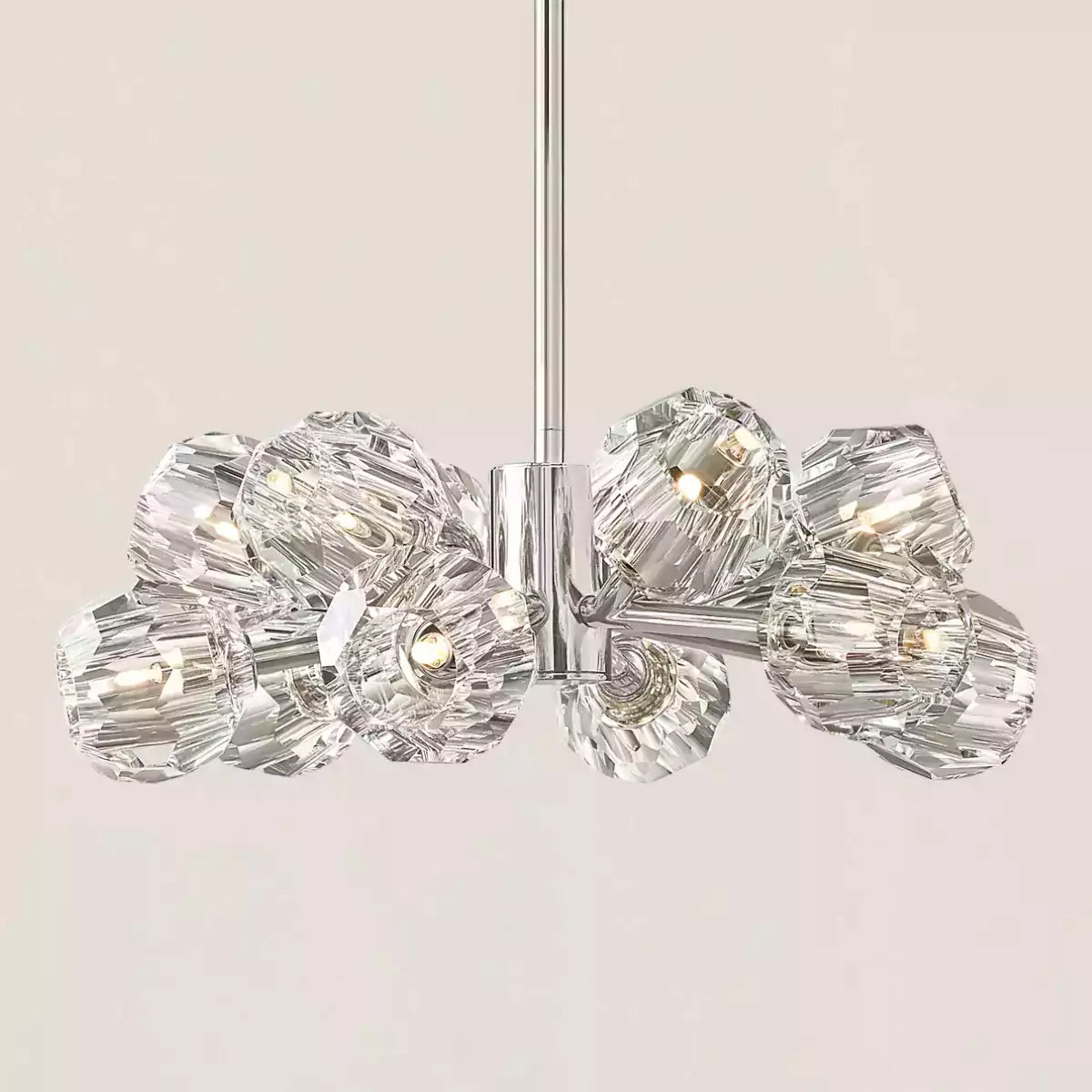 Boule Crystal Clear Glass Round Chandelier 24"
