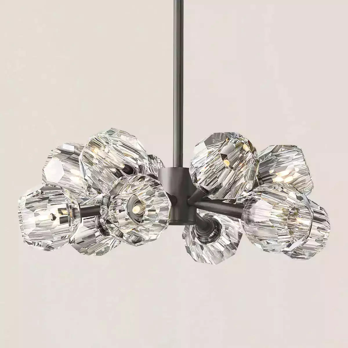 Boule Crystal Clear Glass Round Chandelier 24"